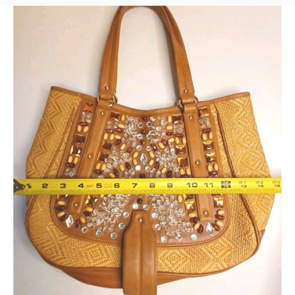 COLE HAAN Natural Sydney Straw & Leather Tan - Picture 9 of 13